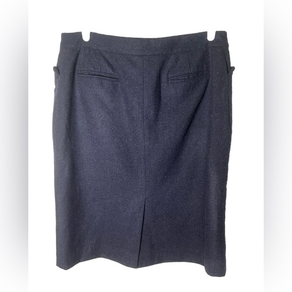 Erica Tanov 100% Wool Dark Blue Long Pencil Skirt Size 2 - Picture 3 of 6